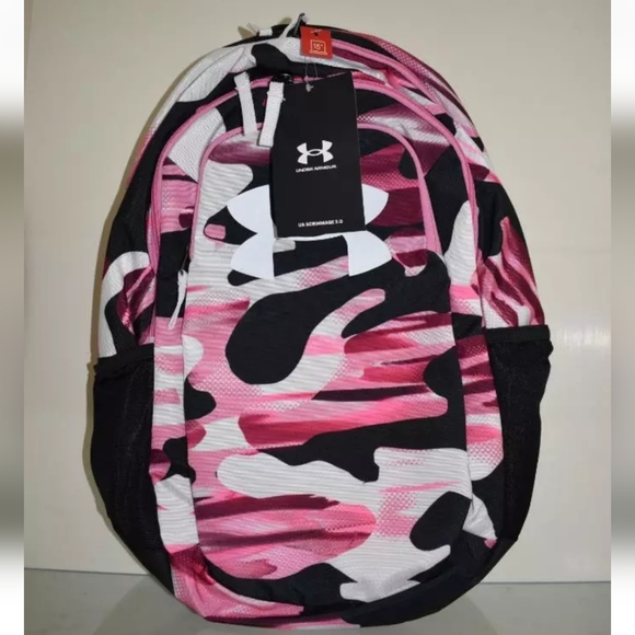 Under Armour Youth Scrimmage 2.0 Backpack 1342652 010 Pink Camo NWT - Picture 1 of 6